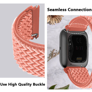 Vente chaude Boucle Réglable Ordinaire Nylon Élastique Vague Bracelet pour <span class=keywords><strong>Fitbit</strong></span> Versa1 Versa 2 Lite Édition Spéciale Bracelet de Montre Intelligente - Product Image 3