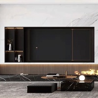 Meuble TV en bois massif de style nordique, console multimédia, centre de divertissement, meuble de salon, fournisseur de meubles d'appartement, meuble TV de luxe sur mesure