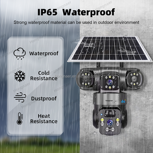 Kamera Pengawas Hongnaer 8MP 3 Video Lensa Ganda Nirkabel 4G Panel Surya V380 Pro 4K Keamanan Luar Ruangan Kamera CCTV Surya Kartu SIM 4G - Product Image 6