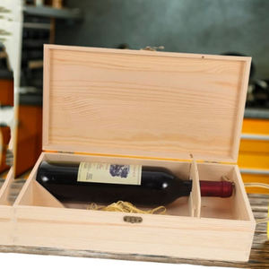 Cadeau élégant Porte-<span class=keywords><strong>vin</strong></span> en bois Décoratif Boîte-cadeau Emballage Stockage du <span class=keywords><strong>vin</strong></span> Mallette de transport - Product Image 5