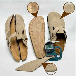 Xinzirain Custom Quality <strong>Clog</strong> Slippers Unisex Size 35-46 Suede <strong>Leather</strong> Slip on Women <strong>Men</strong> Cork <strong>Clogs</strong> With Private Label - Product Image 1