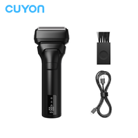 Rasoir électrique professionnel pour hommes à double lame flottante, rechargeable par Type-C, avec design étanche IPX6