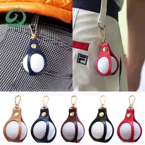 New Design Leather <b>Golf</b> Ball Sleeve Bag Balls Holder <b>Mini</b> Portable Waist <b>Golf</b> Pouch <b>Golf</b> Ball Bag With Metal Buckle Clip - Product Image 5