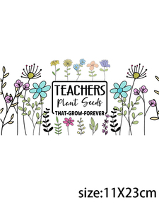 Letop ถ้วยแก้วใส่ข้อความดอกไม้สีน้ำผึ้งสำหรับครู, ถ้วยแก้ว<span class=keywords><strong>ห่อ</strong></span>ดอกไม้น่ารักขนาด16ออนซ์ทนทานจำนวน1ชิ้น - Product Image 4