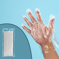 Gants en polyéthylène transparents personnalisés avec logo, pour la coloration des cheveux, la préparation des aliments, les usines, prix bas.