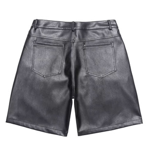 BINBEIER Nuova Tendenza Abbigliamento di Qualità, Pantaloncini <span class=keywords><strong>in</strong></span> <span class=keywords><strong>Pelle</strong></span> da Uomo Personalizzati, Stile Casual con Zip, Morbidi, Lunghezza al Ginocchio, con Tasche Applicate - Product Image 2