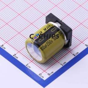 ตัวเก็บประจุอิเล็กโทรไลต์อะลูมิเนียมแบบ SMD รุ่น VKMI2102E101MV, ขนาด D16xL21 มม. ความจุ 100uF ค่าความคลาดเคลื่อน 20% แรงดันไฟฟ้า 250V กระแสไฟฟ้า 1.36A ความถี่ 1.36A-100kHz - Product Image 1