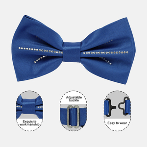 Ensemble de 4 cravates nœud papillon en polyester à séchage rapide, fabriqué en Chine, avec cravate pré-nouée, pochette de costume et broche, pour fêtes et mariages - Product Image 4