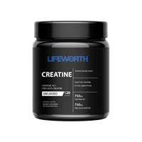Créatine monohydrate micronisée en poudre Lifeworth, capsules d'acides aminés professionnels, blanches, OEM pour adultes