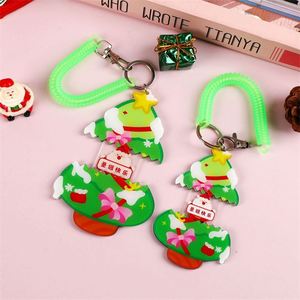 Creative and Cute Cartoon <b>Pull</b>-Out Acrylic Christmas Keychain Made of Plastic - Product Image 3
