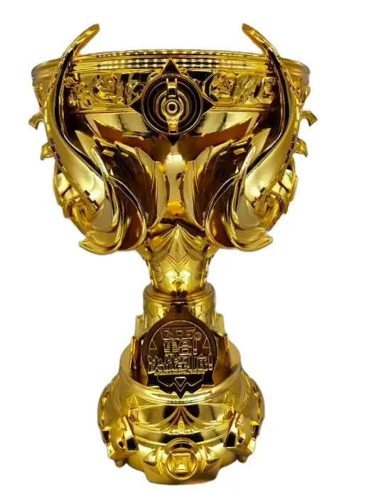 Gold Plated Resin Trophy Custom Creative Lettering Outstanding Employee Commendation Honor Metal Trophy