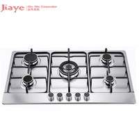 Fabricant professionnel, acier inoxydable de 86cm, 5 brûleurs en cuivre, plaque de cuisson à gaz intégrée
