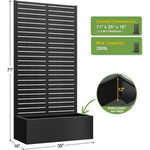 HOTSALEMETAL Jardinière carrée en acier inoxydable avec écran d'intimité, écologique, fabriquée à la main, revêtement en poudre, 10 pouces, préfabriquée en Chine - Product Image 6