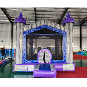 วัสดุพีวีซีสีรุ้งสำหรับงานพาณิชย์ บ้านลมเด้งดึ๋งขนาด 13 ฟุต สีม่วงลายหินอ่อน สำหรับเด็ก - Product Image 4