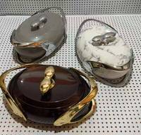 Ensemble de 3 casseroles industrielles de 2L, 2,5L et 3L à double paroi avec contrôle de température et verrouillage sécurisé pour la restauration