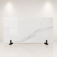 Dalles en pierre frittée blanche grand format 800x2600x9mm, motif brillant moderne, modèle 3D, antidérapantes, carreaux décoratifs pour sol de salon