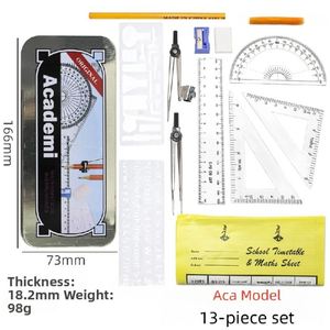 X418 9/11/13pcs Back to School Drawing Mathematical Math Geometry Instrument <b>Ruler</b> Stationery Set for Kids - Product Image 2