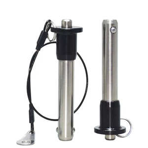 Goupille à bille en acier inoxydable, système de fixation rapide à poussoir avec anneau porte-clés, finition polie - Product Image 4