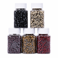 1000 pièces par bouteille, micro-anneaux de verrouillage, perles, tubes en aluminium pour extensions de cheveux humains I-Tip 3.0x3.0X5.0mm
