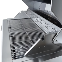 Barbecue professionnel moderne à rôtissoire en acier inoxydable, gril à charbon de bois pour poulet rôti, hauteur réglable, sécurité flamme, facile à utiliser