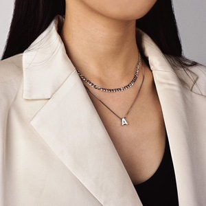 Collar Personalizado <span class=keywords><strong>con</strong></span> Iniciales del Alfabeto, 26 Letras, Acero Inoxidable, Colgante <span class=keywords><strong>de</strong></span> Letra A-Z, <span class=keywords><strong>Cadena</strong></span> <span class=keywords><strong>de</strong></span> Caja, Resistente al Agua, Sin Deslustre, Joyería Personalizada - Product Image 6