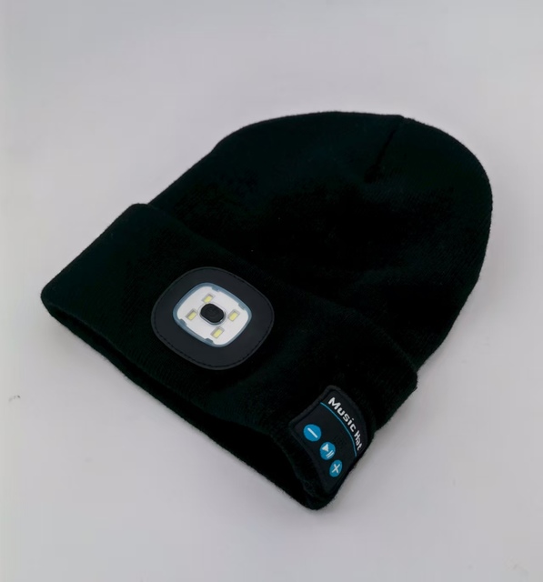 Built-in Mic Speakerphone Knitted Wireless Headphones Stereo Speaker Musical Wireless Beanie Hat for Novelty Christmas Gift