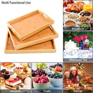 Bandejas de Servir Rectangulares Hechas a Mano, de Cuero, Bambú y Madera, para Guardar Joyas, Decorativas, para Comedor - Product Image 6