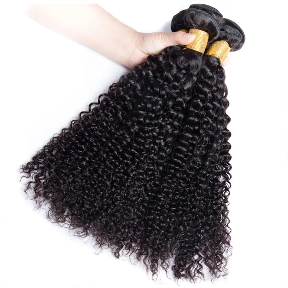 Großhandel Afro Kinky Curly Bundles Echthaar Bündel 100% Echthaar Webart 12A Virgin Mongolian Remy Haar verlängerungen für Frauen