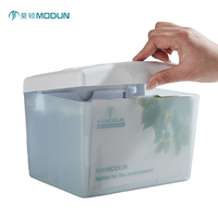 Distributeur de serviettes pliantes en Z moderne en plastique transparent noir pour comptoir, idéal pour l'hôtellerie