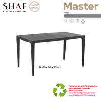 Table de maître moderne en polypropylène durable avec base carrée, non pliable, pour usage intérieur/extérieur, anthracite, 70x70 cm