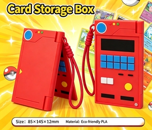 <span class=keywords><strong>Porte</strong></span>-cartes PTCG portable en PLA imprimé en 3D avec fermeture magnétique puissante et sangle de maintien, cadeau idéal pour les fans de PCTG - Product Image 1