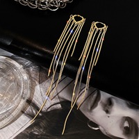 AA00135 S925 aiguille en argent multicouche élégant amour coeur Long lien chaîne boucles d'oreilles fil pour femmes gland boucle d'oreille bijoux