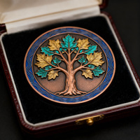 Pièces de monnaie de collection de haute qualité, imprimées, en émail 3D, sur le thème de la botanique et de la chance, personnalisées, en métal, pièce de défi Sycamore Tree, vente en gros