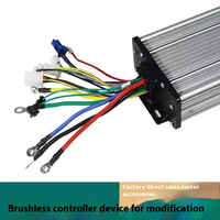 Kit Pengontrol Motor DC Brushless Gelombang Persegi 48V60V 1500W untuk Modifikasi Peralatan Mekanik, Pengontrol BLDC dengan Tombol Kontrol Gas