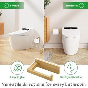 Porte-rouleau <span class=keywords><strong>de</strong></span> <span class=keywords><strong>papier</strong></span> hygiénique mural à perçage gratuit auto-adhésif ou à vis pour salle <span class=keywords><strong>de</strong></span> bain et cuisine Porte-<span class=keywords><strong>papier</strong></span> hygiénique en bambou - Product Image 6