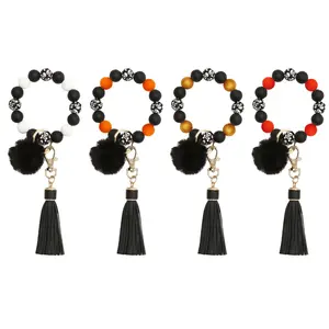 Festival Tassels Beaded Metal Hallowmas Key Chains