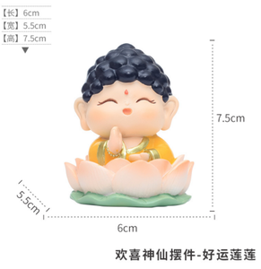 งานฝีมือเรซินสำหรับตกแต่งภายในรถยนต์เดสก์ท็อปประดับรถดอกบัวเมืองดอกบัวขอให้โชคดี - Product Image 6