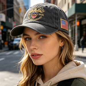 Gorras de Béisbol Patrióticas Americanas con el 250 Aniversario de EE. UU., Diseño Retro en Relieve, Ajustables, con el Águila Calva, de Algodón - Product Image 6