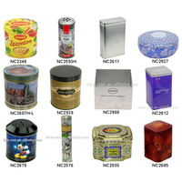 Boîtes de rangement personnalisées à couvercle articulé, en métal, de qualité alimentaire, pour épices, biscuits, chocolat, thé russe, forme octogonale