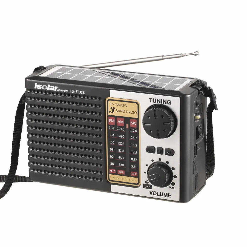 Radio solare multifunzionale AM FM SW alimentata a batteria con altoparlante BT radio portatile