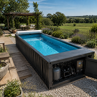 Piscine modulaire en conteneur de 20 pieds avec équipement intégré, filtration, chauffage, éclairage LED, écologique, durable, légère, étanche