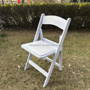 NIKA工厂批发亚克力白色塑料折叠椅，适用于花园婚礼活动 - Product Image 5