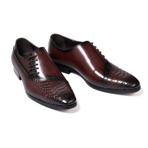 Chaussures habillées en cuir pour hommes avec lacets, chaussures de bureau formelles décontractées, chaussures plates, chaussures Oxford, chaussures de mariage, chaussures à bout pointu - Product Image 3