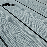 Unifloor Revêtement de sol en bois composite écologique pour l'extérieur Co-extrusion 3D Gaufrage Revêtement de sol composite creux en bois composite