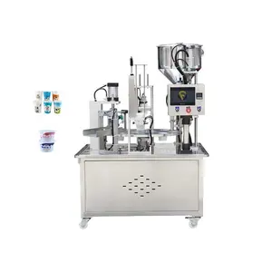 FillinMachine Automatic rotary liquid paste jelly yogurt cup filling sealing machine
