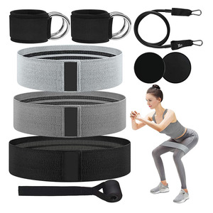 Ensemble de bandes de résistance We Yoga avec disques coulissants et ancre de porte pour l'entraînement des squats et des levées de hanches, équipement de fitness - Product Image 1