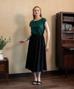 Gonna Midi in Lino CHERRY OEM ODM, Abbigliamento Estivo da Donna Stile A-Line - Product Image 4