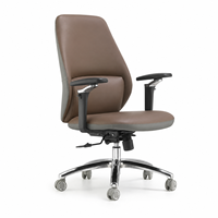 Chaise de bureau exécutive ergonomique moderne de qualité supérieure en cuir PU pivotante avec accoudoirs réglables en hauteur, chaise de patron confortable