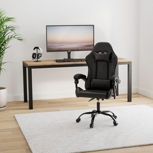 <span class=keywords><strong>Chaise</strong></span> de bureau en similicuir à <span class=keywords><strong>dossier</strong></span> <span class=keywords><strong>haut</strong></span> pivotant noire <span class=keywords><strong>Chaise</strong></span> de jeu Pc Stuhl ergonomique avec soutien lombaire - Product Image 3
