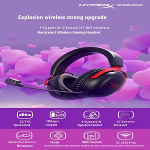 Cuffie da <span class=keywords><strong>Gaming</strong></span> Wireless <span class=keywords><strong>HyperX</strong></span> Cloud III 100% Originali, On-Ear e Over-Ear, Comfort Elevato, Cancellazione del Rumore con Microfono - Product Image 6